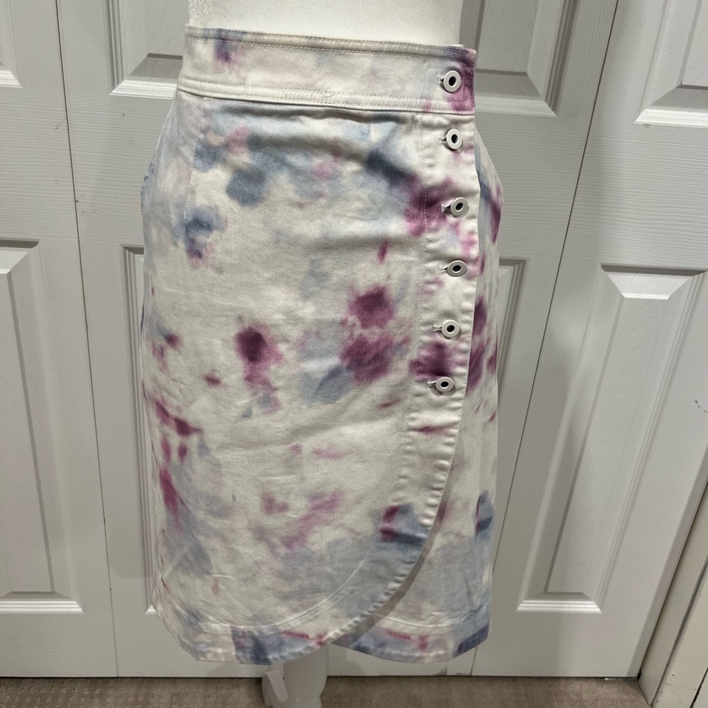 White tie dye Anthropologie wrap skirt